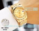 Clone Rolex Datejust Yellow Dial All Yellow Gold Watch